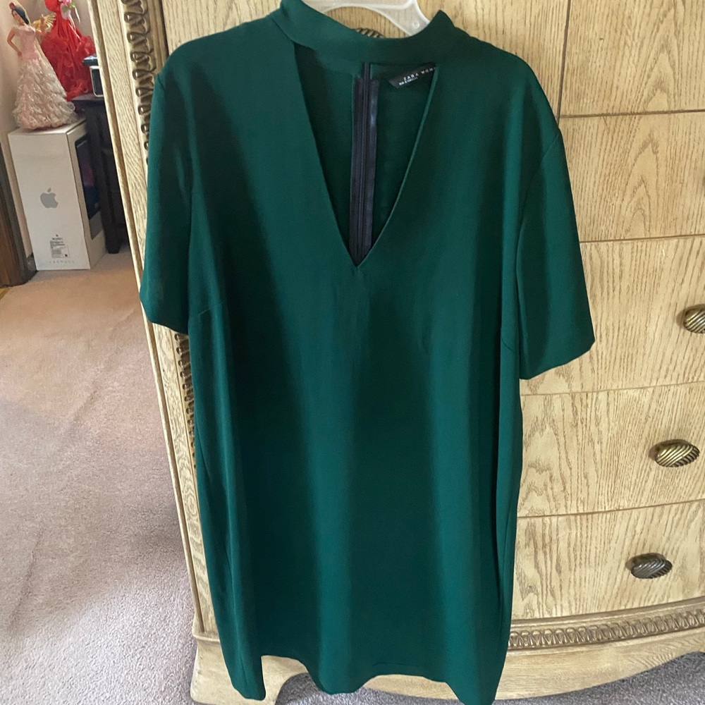 Zara midi dress with V cut out
